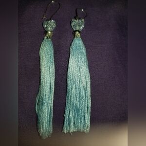 NWT Handcrafted Powder Blue Tassel Earrings